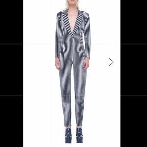 Norma Kamali striped long sleeve jumpsuit